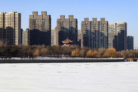 长春城市风光长春伊通河