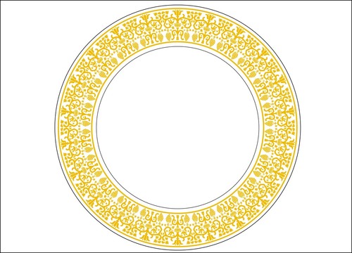 中东花纹陶瓷盘子花纸设计