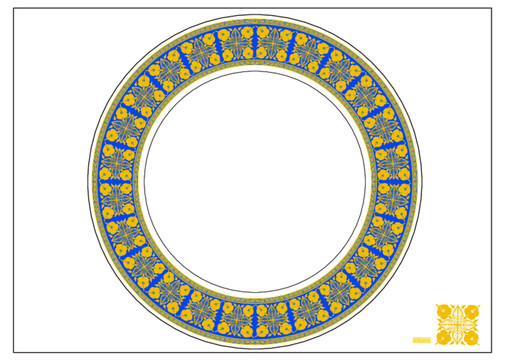 中东花纹陶瓷盘子花纸设计