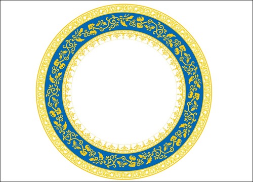 中东花纹陶瓷盘子花纸设计