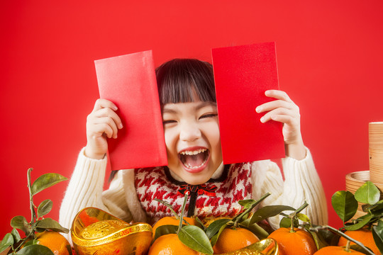 女孩子开心领红包