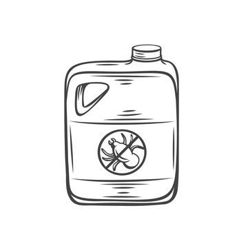 黑白手绘除虫剂插图