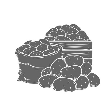 黑白土豆堆插图