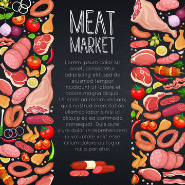 新鲜蔬菜肉品海报封面