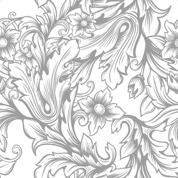 灰白花卉纹理背景