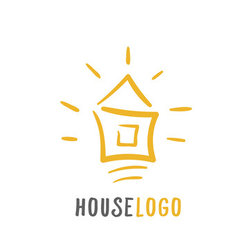 可爱黄色小房屋logo插图