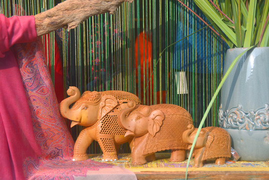木雕艺术品摆件大象