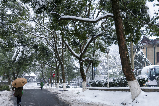 冬天雪景城市风光