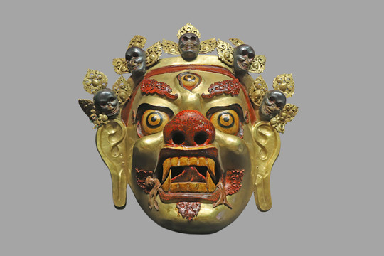 铜鎏金班丹拉姆镇寺面具