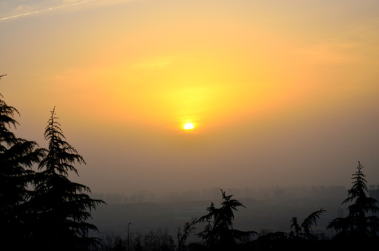 白鹿原夕阳草影