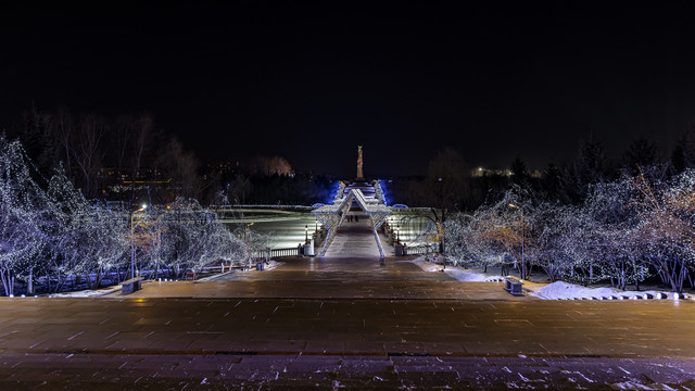 长春世界雕塑公园冰雪乐园夜景