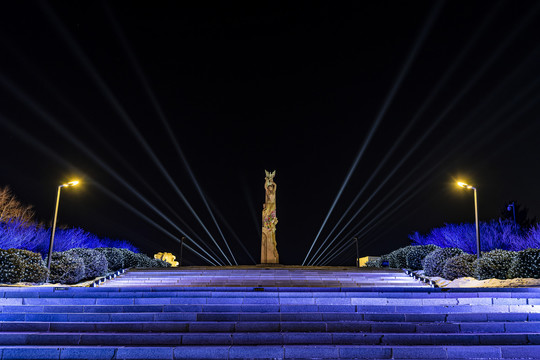 长春世界雕塑公园冰雪乐园夜景