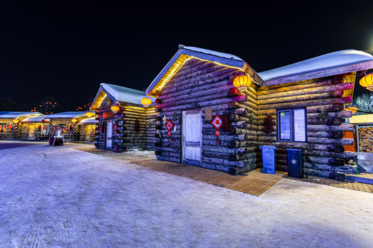 长春世界雕塑公园冰雪乐园夜