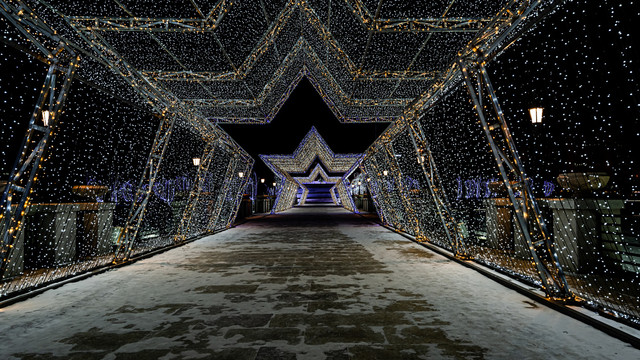 长春世界雕塑公园冰雪乐园夜景