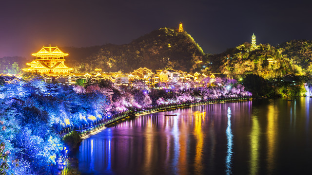 柳州窑埠古镇夜景