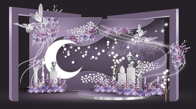 香芋紫迎宾区婚礼背景