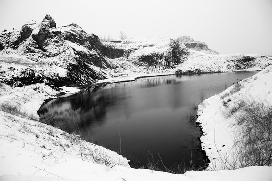 古近纪地幔窗地质公园雪景