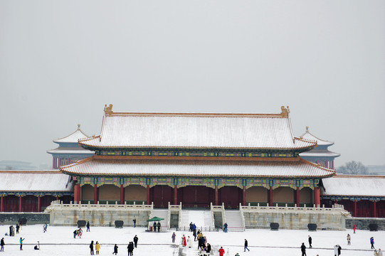 北京故宫太和门雪景