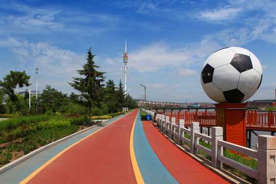 吉林龙井市雕塑足球