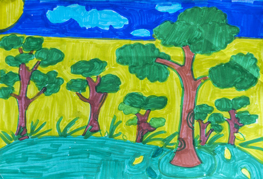儿童绘画森林