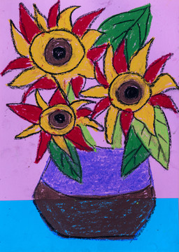 儿童绘画向日葵