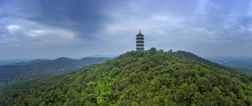 宽幅襄阳古隆中腾龙阁全景图