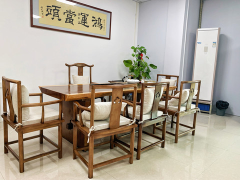 中式仿古实木会客茶桌
