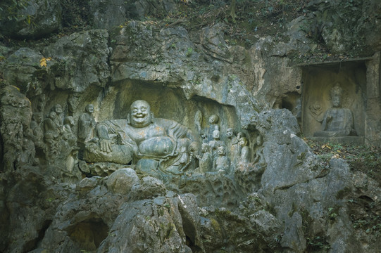 杭州飞来峰布袋弥勒佛
