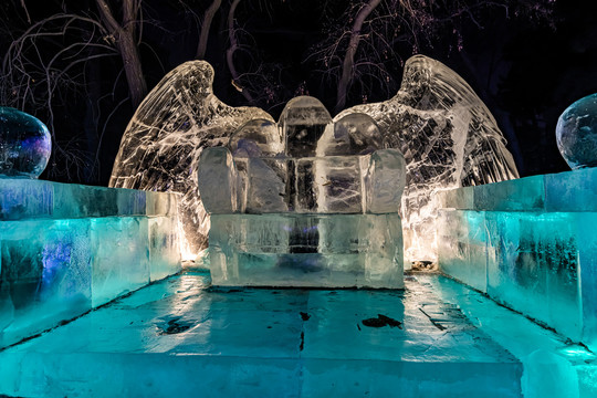 长春南湖公园冰雪灯光展夜景