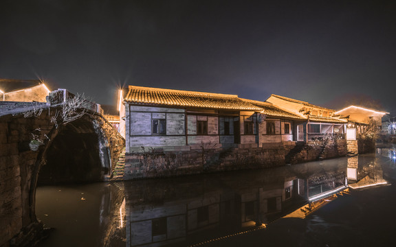 绍兴市上虞区丰惠古镇夜景