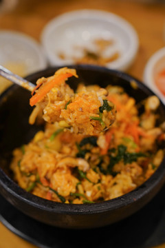 韩国料理朝鲜美食石锅拌饭