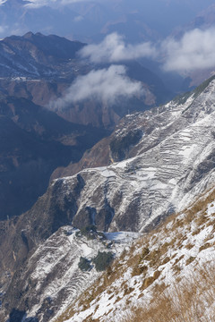 昭通大山包雪山沟壑