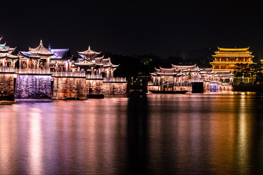 潮州广济桥夜景