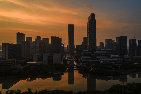 宁波东部新城晨景