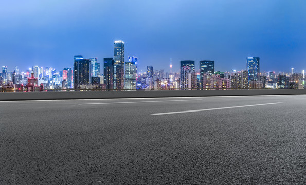 城市道路和城市夜景