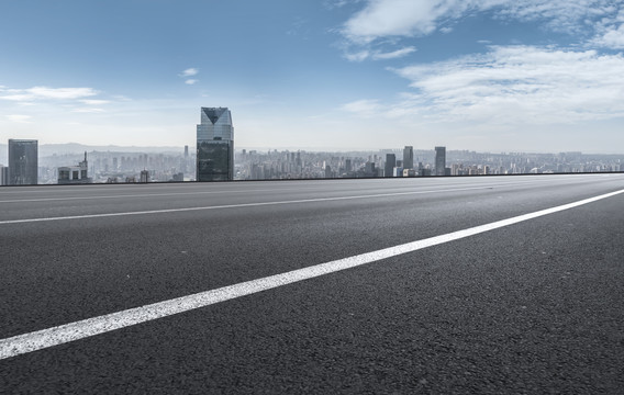 道路地面和城市景观