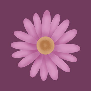 手绘高清紫色雏菊