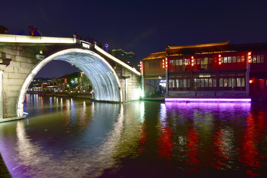 无锡清名桥古运河的夜景