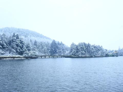 如琴湖雪景