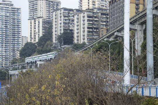 重庆标志建筑李子坝轻轨站