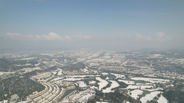 安吉雪景航拍