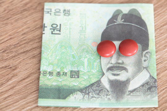 韩元纸币上世宗大王的眼睛