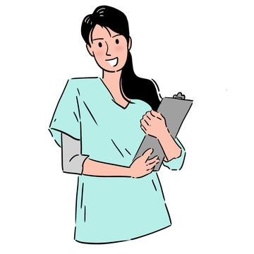 劳动节医务人员护士手绘元素