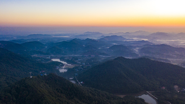 航拍湖南长沙石燕湖景区