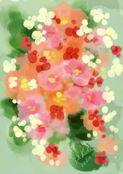 抽象色彩花卉插画