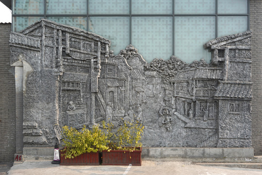 宽窄巷子老成都市井文化墙浮雕