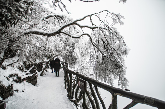 张家界天门山雪景