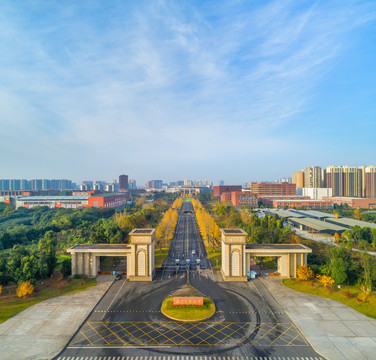 西南交通大学校门俯瞰