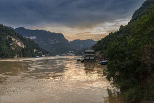 长江三峡日落美景