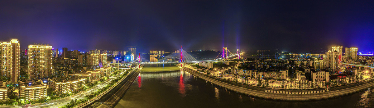 宜昌市夜色宽幅全景